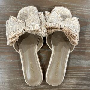 Elegant Tan Bow Sandals
